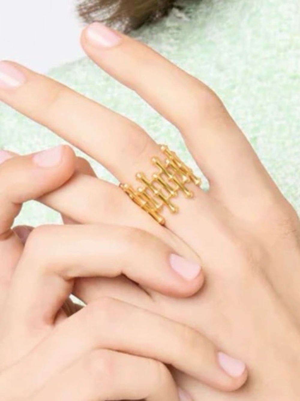 Julie Vos Bamboo Ring Gold Size 8